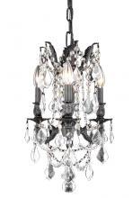 Elegant 9203D13DB/RC - Rosalia 3 light Dark Bronze Pendant Clear Royal Cut Crystal
