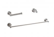Elegant HWB-11S3HBNK - Bathroom hardware set 24"x2.8"+6.2"x3.5"+2.6"x1.6" brushed nickel