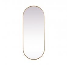 Elegant MR2A2460BRS - Metal Frame Oval Mirror 24x60 Inch in Brass