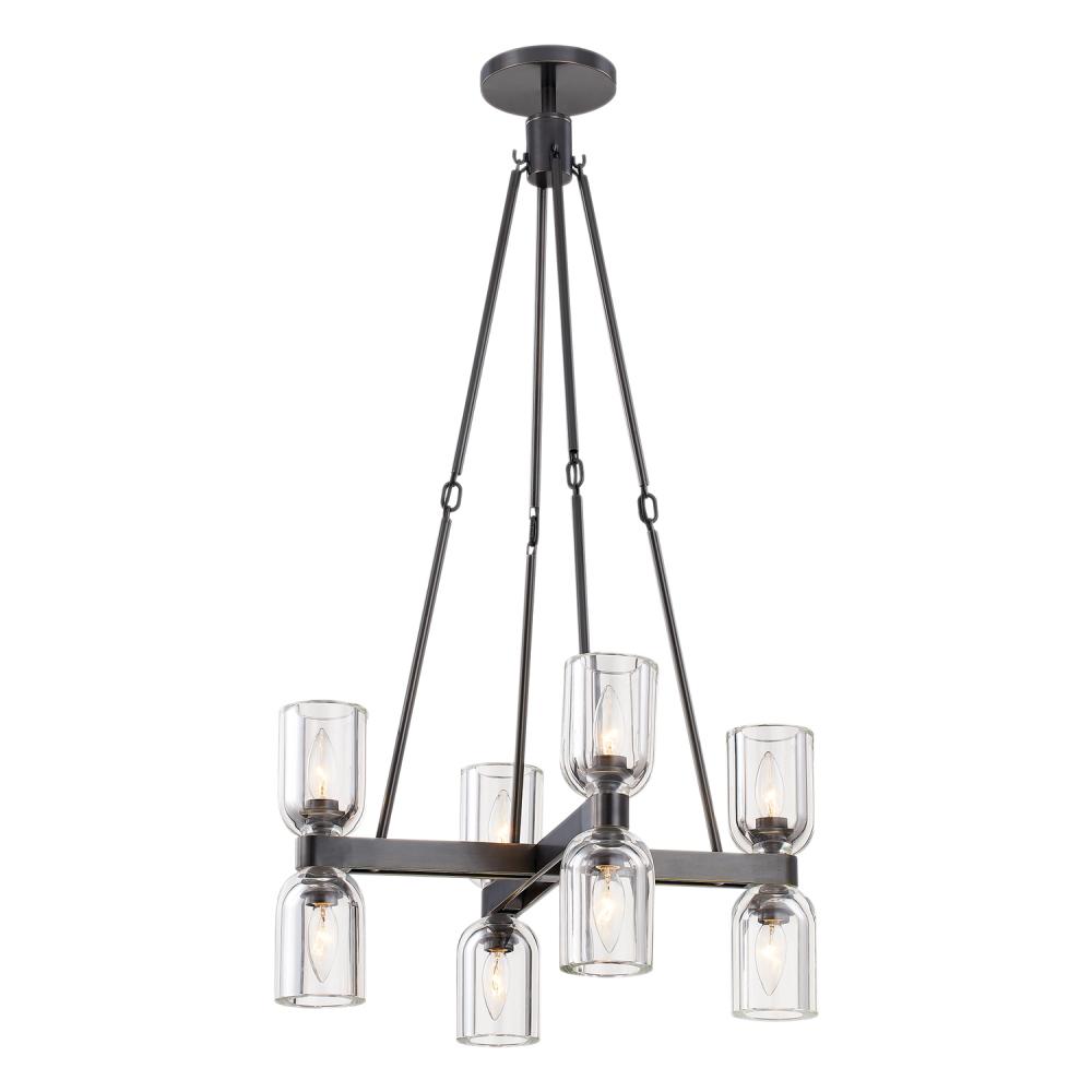 Lucian 22-in Clear Crystal/Urban Bronze 8 Lights Chandeliers