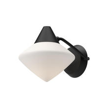 Alora Lighting WV537508MBOP - Nora 8-in Matte Black/Opal Matte Glass 1 Light Wall/Vanity