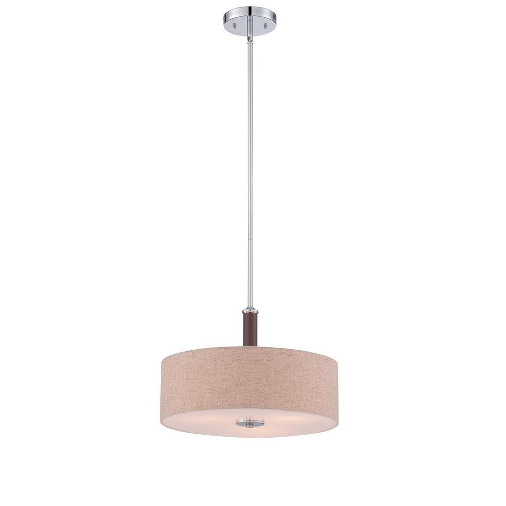 Jones Collection 3-Light Chrome Convertible Semi-Flush Mount Pendant