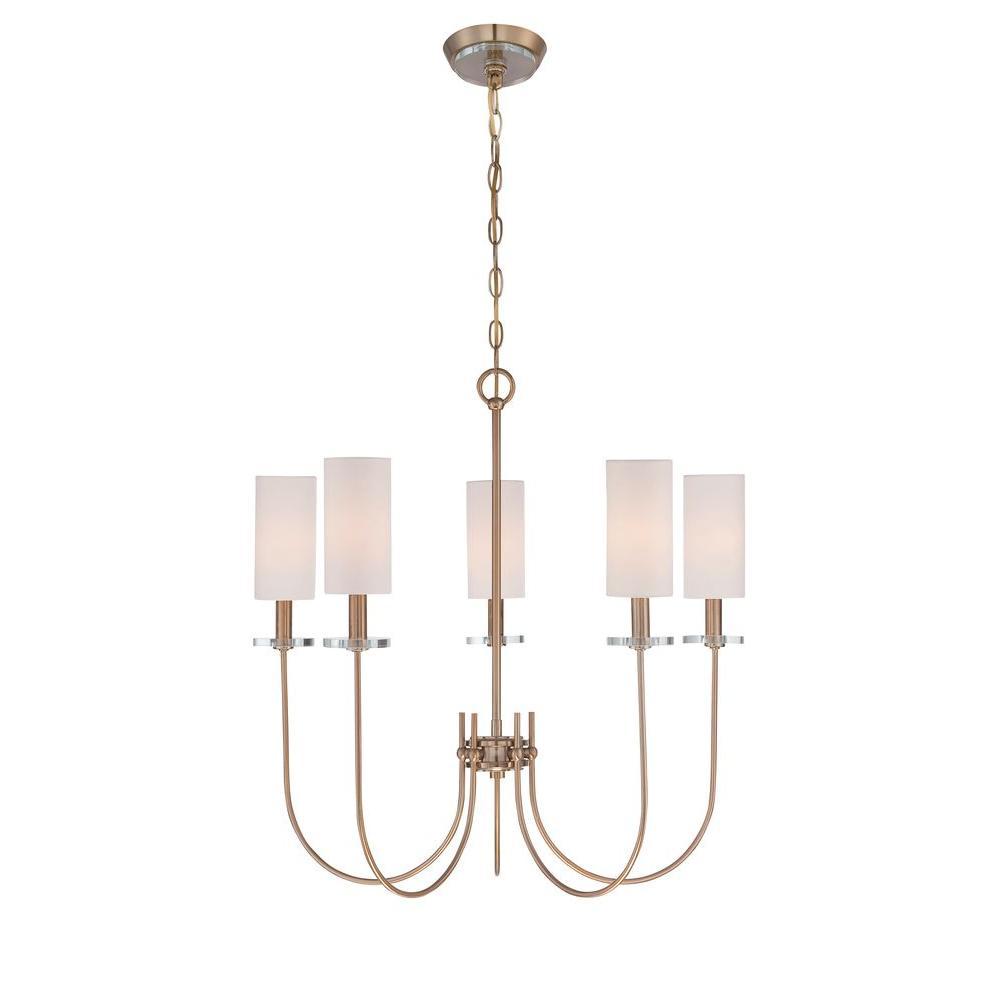 Monroe Collection 5-Light Satin Gold Chandelier