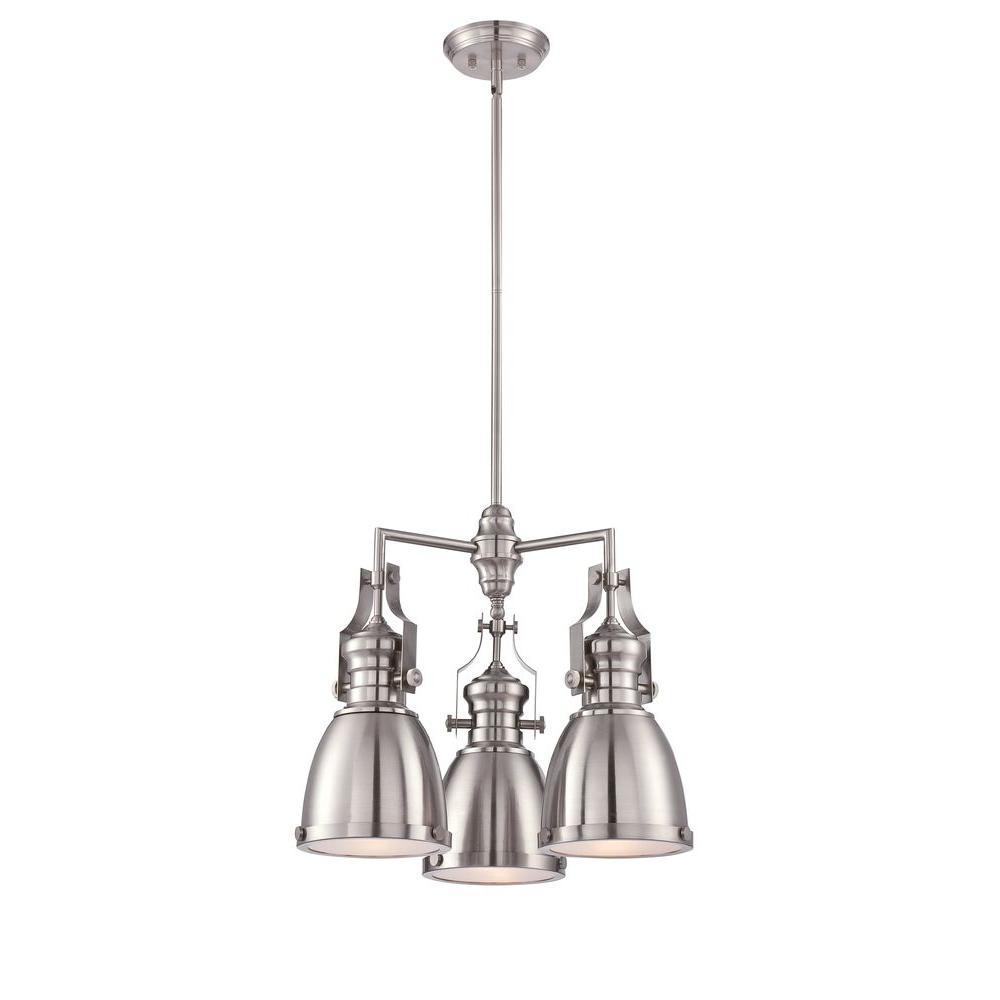 Adams Collection 3-Light Satin Nickel Pendant