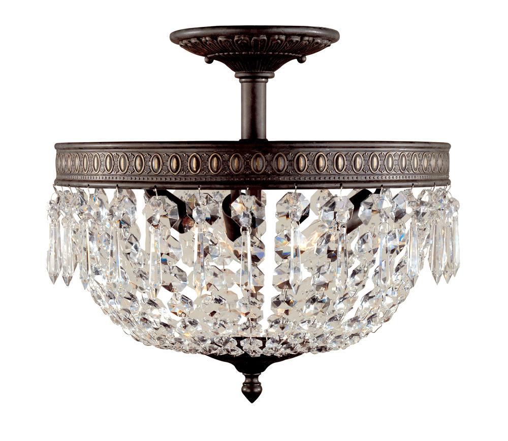 Bijoux Collection 3-Light Flemish Semi-Flush Mount Light