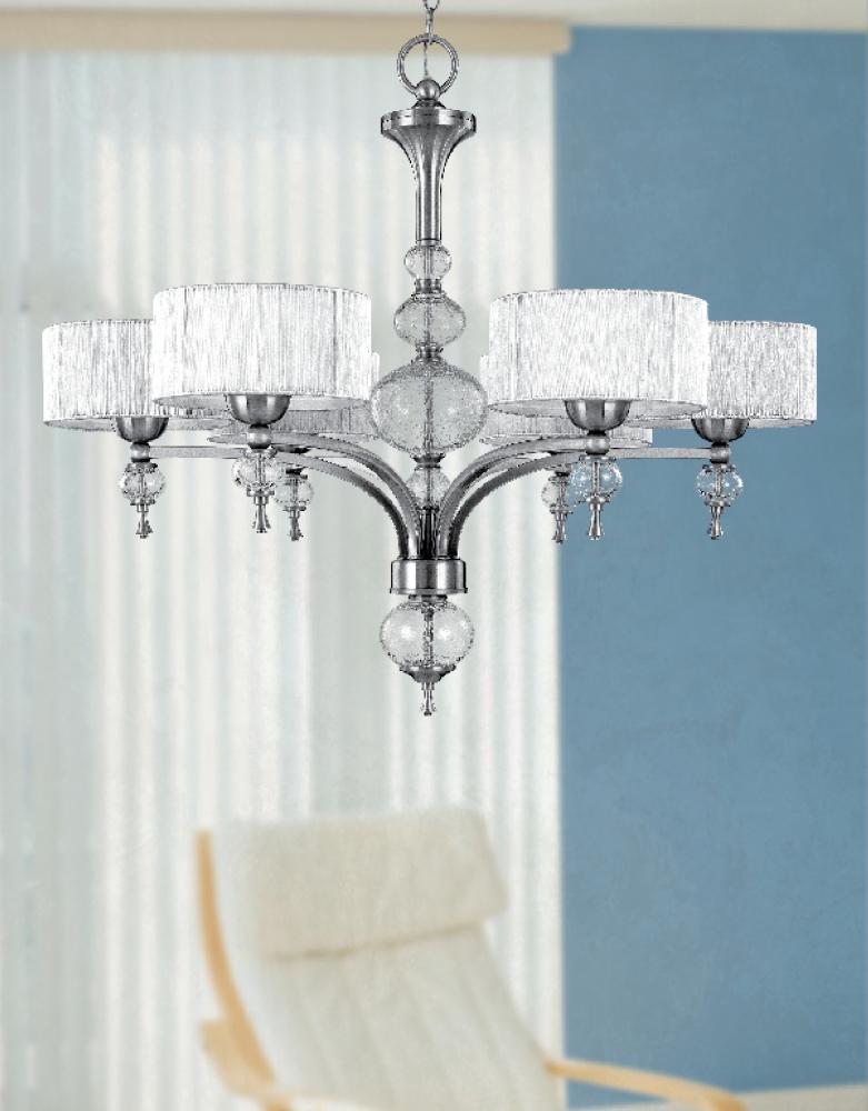 Bayonne Collection 6-Light Brushed Nickel Chandelier