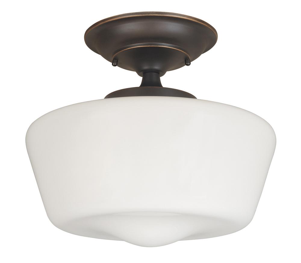 Luray 1-Light Oil-Rubbed Bronze Semi-Flush Mount Light