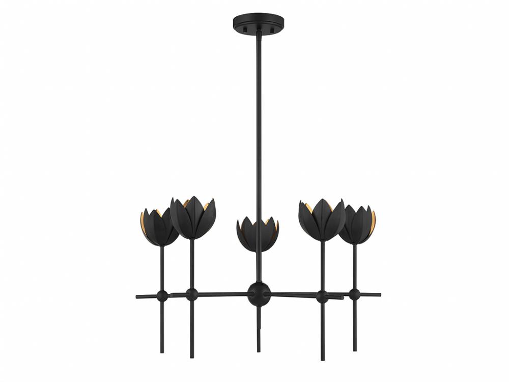 5-Light Chandelier in Matte Black