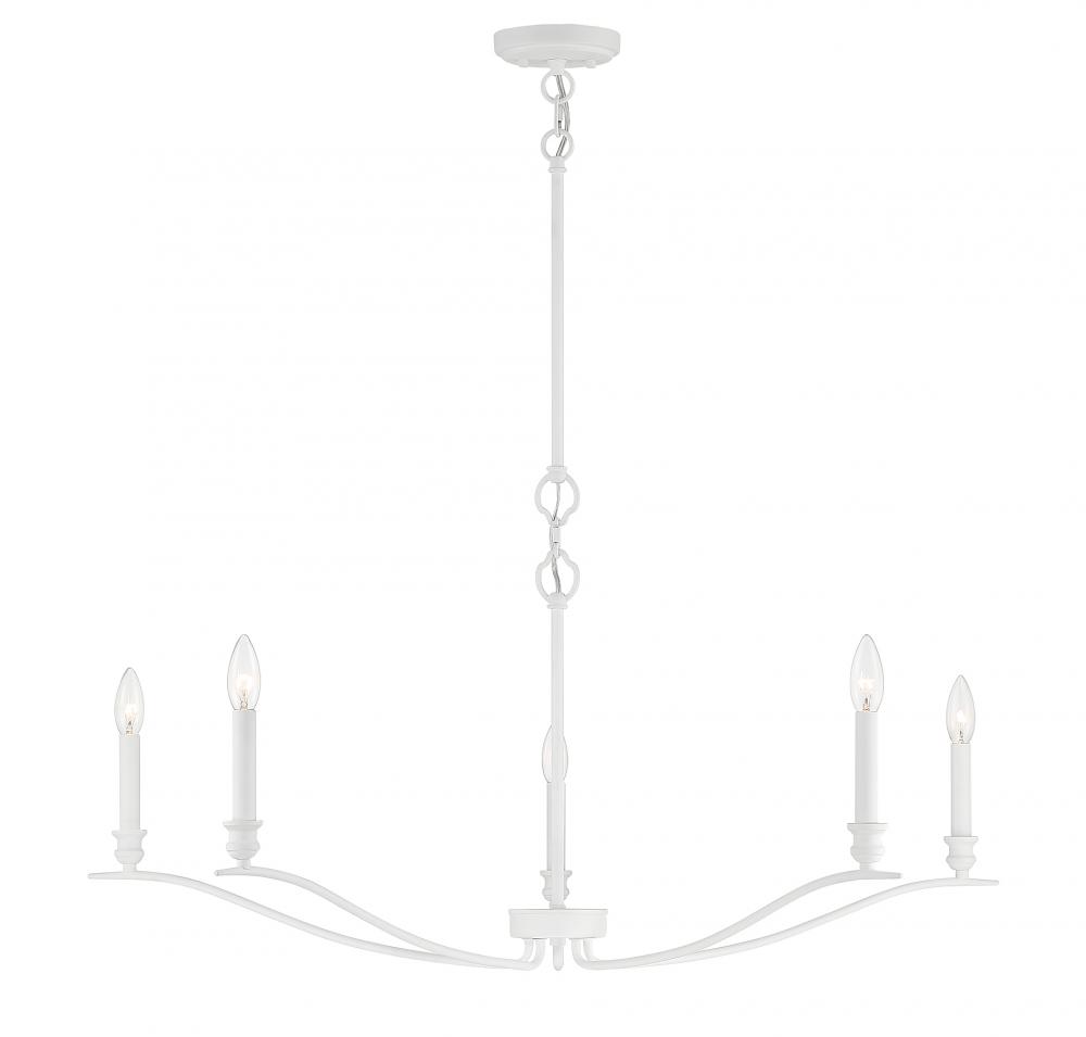 5-Light Chandelier in Bisque White