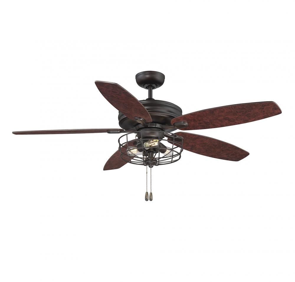 52" 3-Light Ceiling Fan in Oil Rubbed Bronze