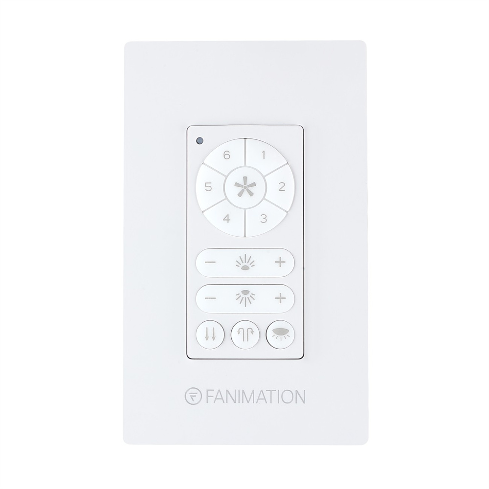 Ceiling Fan Wall Control - 6 Speed DC Motor Fan and Uplight/Downlight - White
