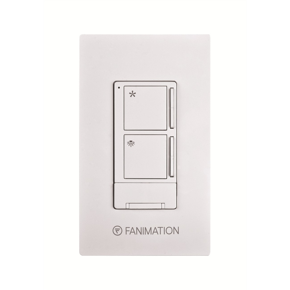 Ceiling Fan Wall Control with Receiver - 3 Speed Fan and Light - White