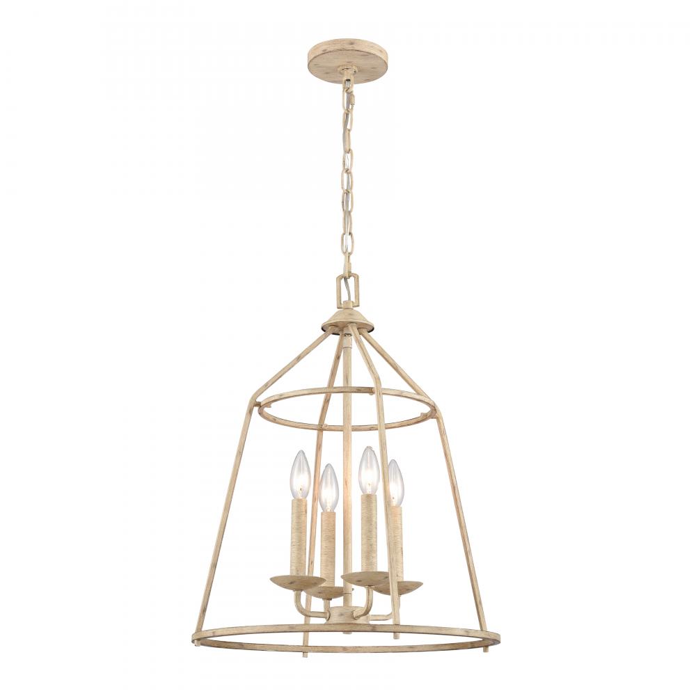 Ellisville 17.25'' Wide 4-Light Chandelier - Antique Cream